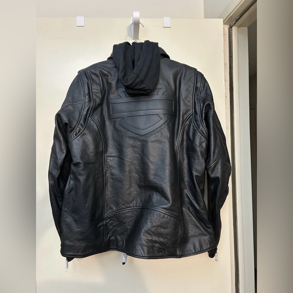 Harley-Davidson Biker Hoodie Women's Potomac 3-in-1 Leather Jacket NEW - Picture 2 of 3